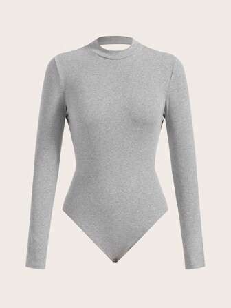 SHEIN BASICS 素色小高領連身背心