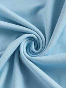 SHEIN BASICS Off Shoulder Solid Bodysuit - Baby Blue - View 4