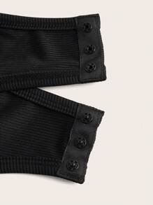 SHEIN ICON Bộ 3 áo liền thân dáng ôm mùa xuân, cổ khoét rỗng và tay áo ghép mảnh dành cho nữ - Nhiều màu - Xem 13