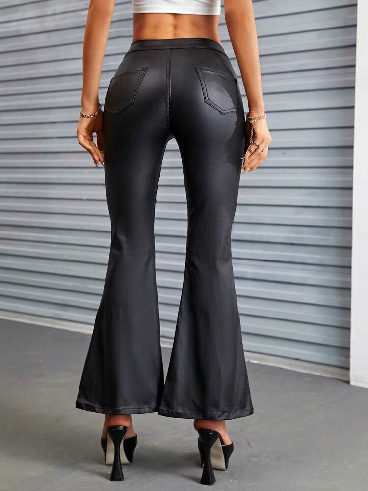 Women's Casual Flared Hollow Out Waist Pants Fall Cloth For Women