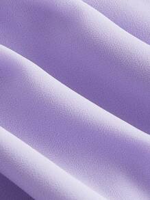 SHEIN MOD Vestido unicolor pecho con fruncido bajo con fruncido - Lila Púrpura - Ver 3