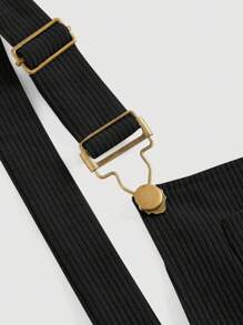 SHEIN MOD Nấm Đã vá Romper tổng thể Without Tee - màu đen - Xem 3