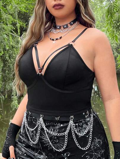 O-Ring Detail, Cami Top mit ohne Handschuh