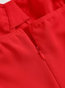 SHEIN MOD Solid Bustier Cami Dress,Valentine Outfits - Red - View 3