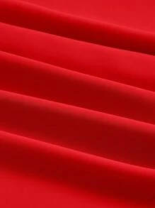 SHEIN MOD Solid Bustier Cami Dress,Valentine Outfits - Red - View 4