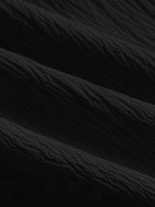 SHEIN MOD توب كامي أسود للصيف بكشكشة في الذيل وفيونكة كبيرة خلفية - الأسود - مشاهدة 4