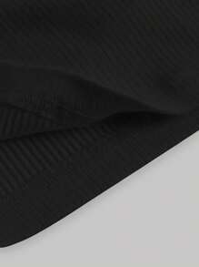 SHEIN MOD 素色蝴蝶袖T恤 - 黑色 - 查看 5