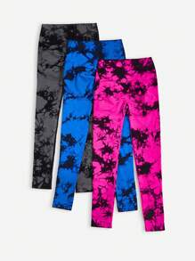 Easithlete 3pcs Nhuộm buộc Thắt lưng băng rộng Quần Xà cạp thể thao - Nhiều màu - Xem 2