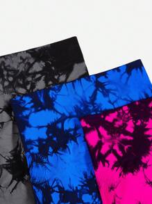 Easithlete 3pcs Nhuộm buộc Thắt lưng băng rộng Quần Xà cạp thể thao - Nhiều màu - Xem 5