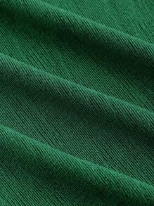 SHEIN MOD Camiseta con cordón trasero ribete en forma de lechuga fruncido delantero de manga amplia crop de cuello halter - Verde - Ver 3