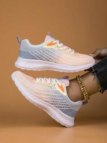 Women's Breathable Knitted Lightweight Comfortable Running Shoes With Soft Sole, Suitable For Summer And Versatile - Pink - View 5