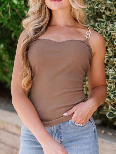 CILKOO 鏈條細節吊帶上衣