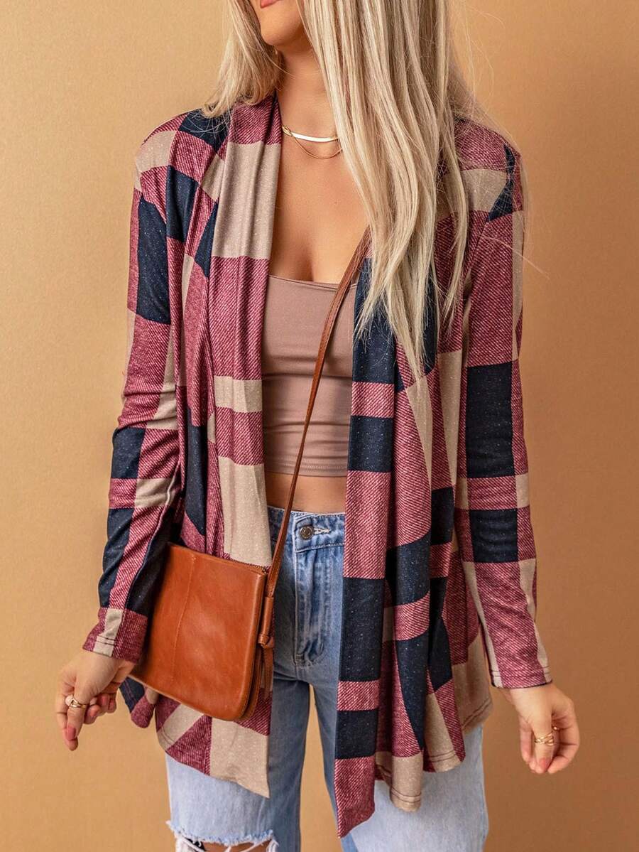CILKOO 格紋印花開門襟外套 - 彩色 - 查看 1