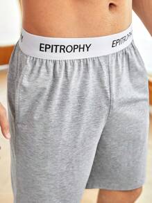 Men Letter Graphic Sleep Shorts