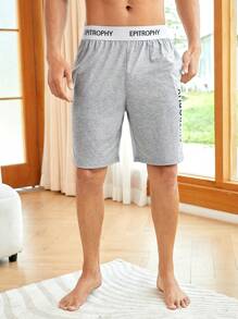 Men Letter Graphic Sleep Shorts
