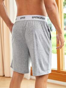 Men Letter Graphic Sleep Shorts