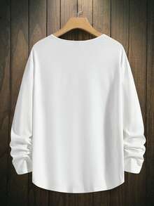 Manfinity Homme Men Notched Neckline Drop Shoulder Tee - White - View 2