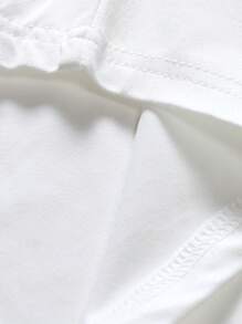 Manfinity Homme Men Notched Neckline Drop Shoulder Tee - White - View 3
