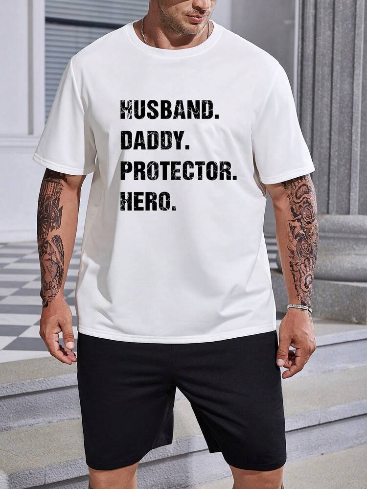 Men Plus Slogan Graphic Tee
