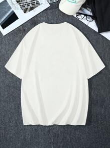 Manfinity Homme Men Plus Slogan Graphic Tee - White - View 2