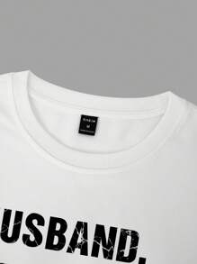 Manfinity Homme Men Plus Slogan Graphic Tee - White - View 3