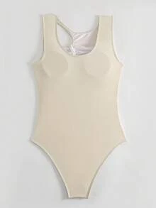 SHEIN 鏤空褶邊連體泳衣