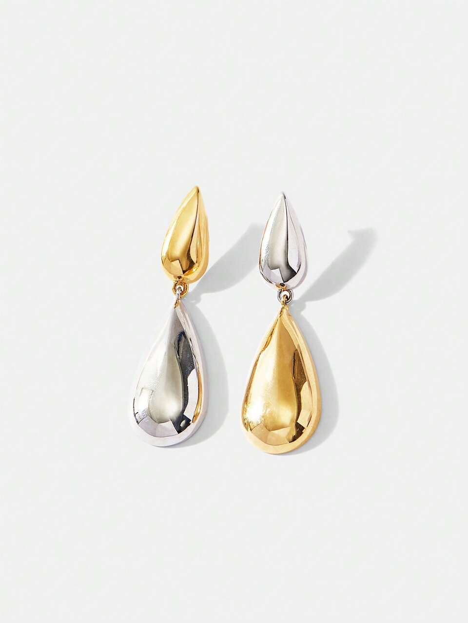 MIXED METAL DROP EARRINGS