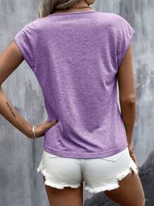 EMERY ROSE Summer Outfits Heart Print Batwing Sleeve Tee