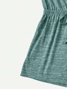 SHEIN LUNE 前紐扣腰上打結背心連體短褲 - 墨綠色 - 查看 4