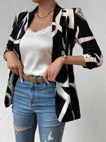 Firerie Graphic Print Shawl Neck Blazer In Fall/Winter - Multicolor - View 1