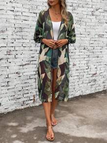 Swim Lushoire Allover Print Open Front Kimono Summer