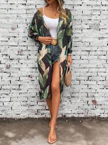 Swim Lushoire Allover Print Open Front Kimono Summer