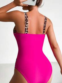SHEIN Swim Summer Leopard Print Ruched One Piece Swimsuit