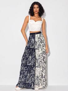 Kechena Designs 人像圖案闊腿褲 - 彩色 - 查看 1