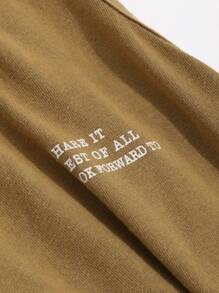 Slogan Graphic Tank Dress - Khaki - View 8