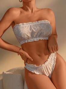 Lá sen tỉa Schiffy Bộ đồ lót Bandeau - trắng - Xem 4