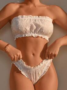 Lá sen tỉa Schiffy Bộ đồ lót Bandeau - trắng - Xem 3