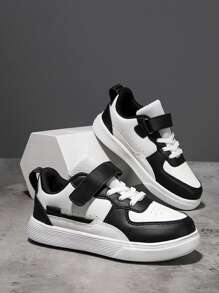 孩子們的繫帶裝飾運動鞋,多用途和時尚適用於戶外運動 - 黑與白 - 查看 1