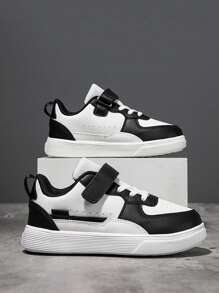 孩子們的繫帶裝飾運動鞋,多用途和時尚適用於戶外運動 - 黑與白 - 查看 3