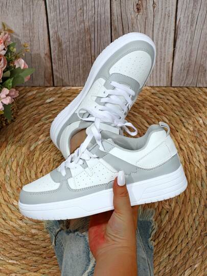 Fall/Winter Color Block Casual Student Canvas Shoes, Comfortable And Versatile For Summer,Sneakers For Women