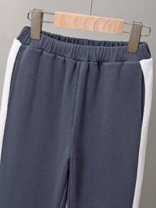 SHEIN Cậu bé Tween Đồ họa Chữ cái Khối màu Áo Hoodie & Quần thể thao - Nhiều màu - Xem 4