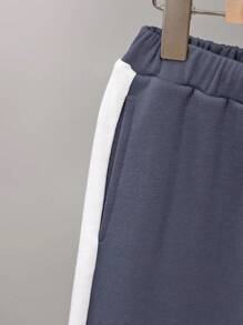 SHEIN Cậu bé Tween Đồ họa Chữ cái Khối màu Áo Hoodie & Quần thể thao - Nhiều màu - Xem 6