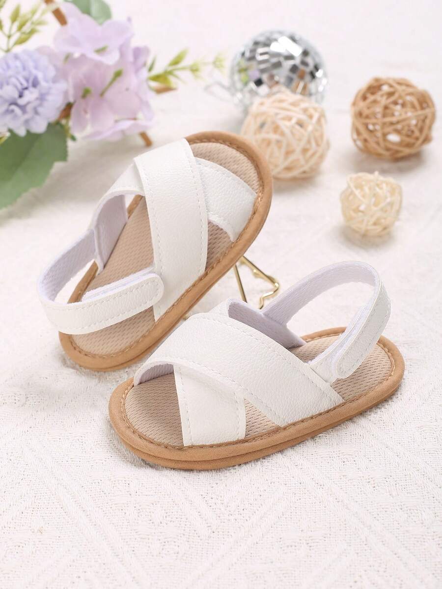 Infant/toddler Unisex Cross Strap Simple And Cute Sandals For Outdoor Wear - White - View 1