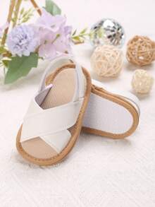 Infant/toddler Unisex Cross Strap Simple And Cute Sandals For Outdoor Wear - White - View 2