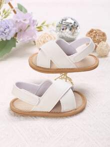 Infant/toddler Unisex Cross Strap Simple And Cute Sandals For Outdoor Wear - White - View 4