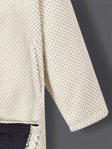 SHEIN Tween Boy Slant Pocket Zip Up Hooded Thermal Lined Coat Without Tee - Apricot - View 3