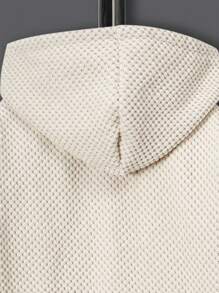 SHEIN Tween Boy Slant Pocket Zip Up Hooded Thermal Lined Coat Without Tee - Apricot - View 6