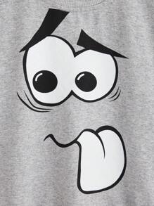 RueChic Boys Cartoon Graphic Pullover & Drawstring Waist Joggers - Grey - View 3