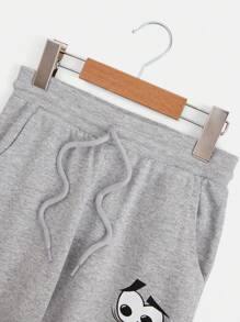 RueChic Boys Cartoon Graphic Pullover & Drawstring Waist Joggers - Grey - View 7