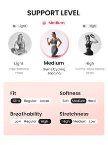 Easithlete 嵌入網紗寬腰帶騎行褲 - 黑色 - 查看 4